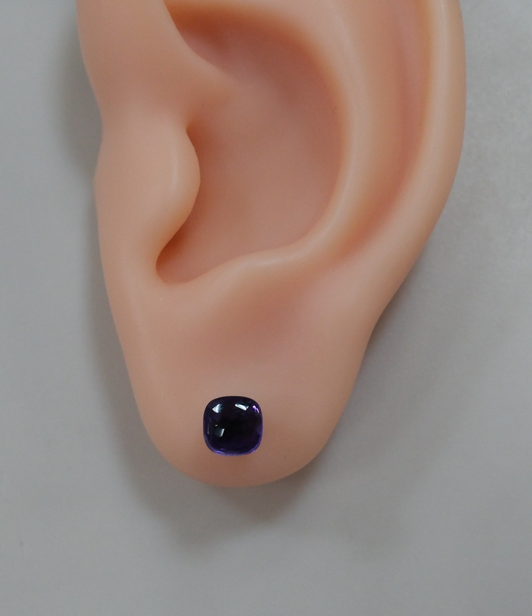 Серебряные серьги-пусеты с аметистами